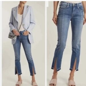 Frame Denim Le Nouveau Straight Leg Split Hem Jeans In Sheffield Med Wash Sz 31